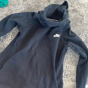 Black Cowl Neck Nike Hoodie Sweatshirt